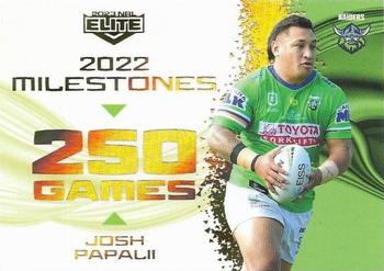 2023 NRL Traders Elite - 2022 Milestones #M02 Josh Papalii Front